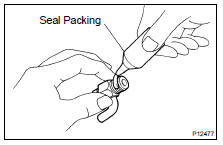 (a) Apply seal packing to 2 or 3 threads from the end of the