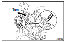 CONNECT TIMING BELT TO RH CAMSHAFT TIMING PULLEY