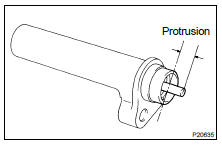 (c) Measure the protrusion of the push rod from the housing