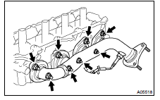 REMOVE LH EXHAUST MANIFOLD FROM CYLINDER HEAD