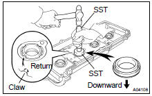 (c) Using SST and a hammer, tap in a new gasket until its surface