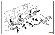 INSTALL LH EXHAUST MANIFOLD TO CYLINDER HEAD