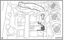 REMOVE SPRING FROM PARKING LOCK PAWL SHAFT