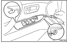 (a) Using a screwdriver, remove the power window switch as