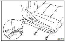 Install the seat cushion inner shield with the 3 screws.