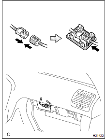 (a) Connect the glove compartment door damper clip, then