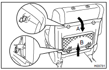 Remove the seatback board as shown in the illustration.