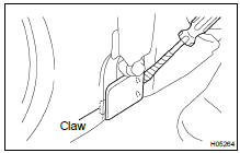 (a) Using a screwdriver, remove the center pillar garnish cover.