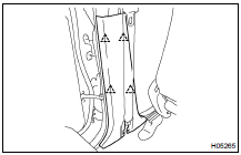  INSTALL CENTER PILLAR LOWER GARNISH