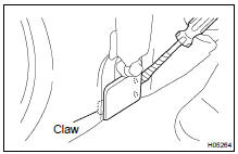 (a) Using a screwdriver, remove the center pillar garnish cover.