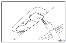 (a) Using a screwdriver, remove the lens as shown in the illustration.